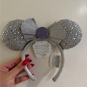 Disney Silver and Purple Minnie Mouse Ears
